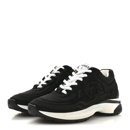 Chanel Fabric CC Womens Sneakers 37 Black 4 of 10