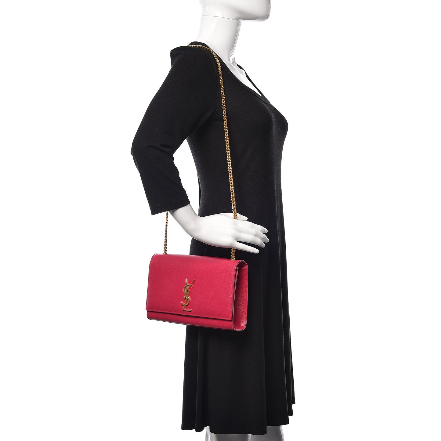 Grain De Poudre Medium Monogram Kate Satchel Lipstick Fuchsia