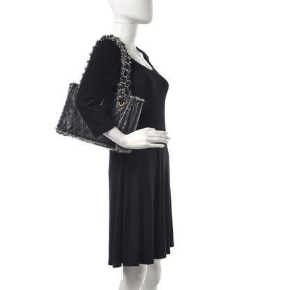 Chanel Tweed Calfskin Tweedy Shopping Tote Black 2 of 9