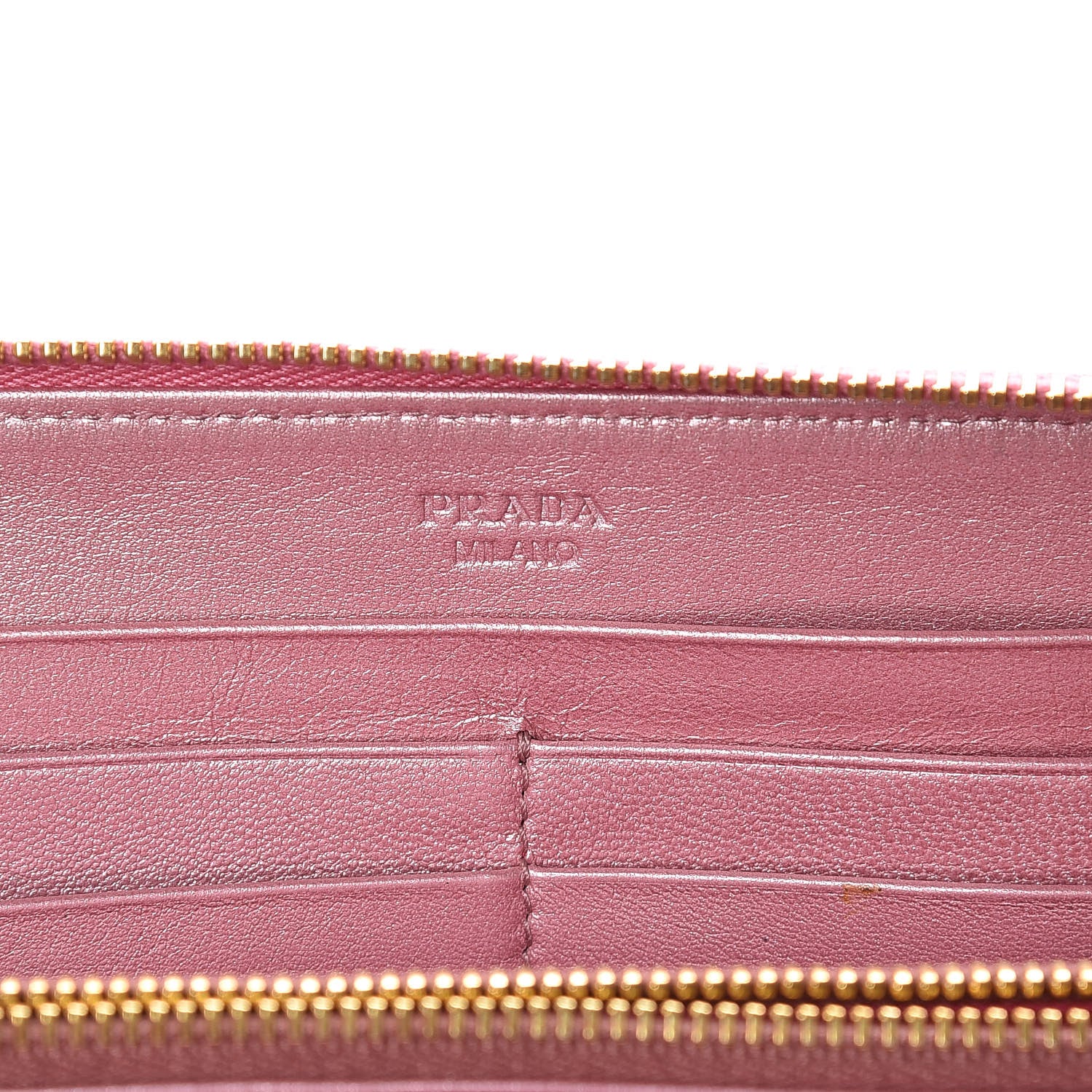 Prada Spazzolato Zip Around Wallet Fuxia 6 of 11