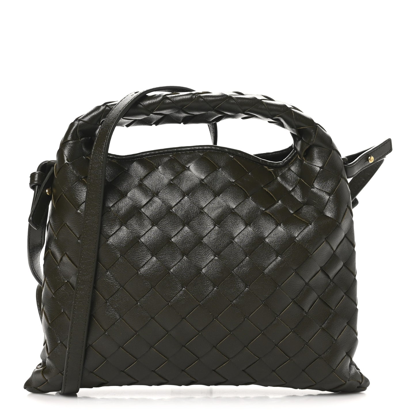 Calfskin Intrecciato Mini Hop Khaki