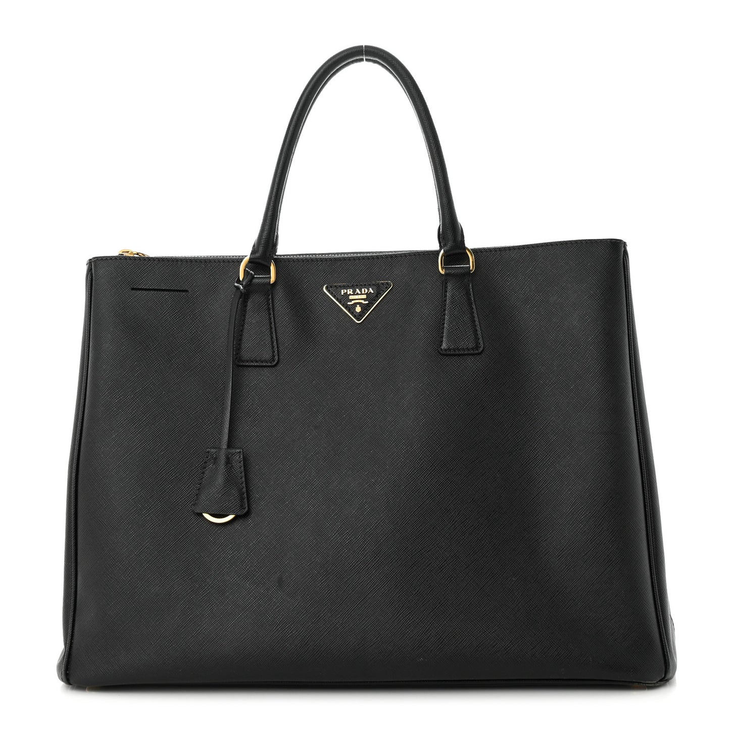 Saffiano Large Galleria Double Zip Tote Black