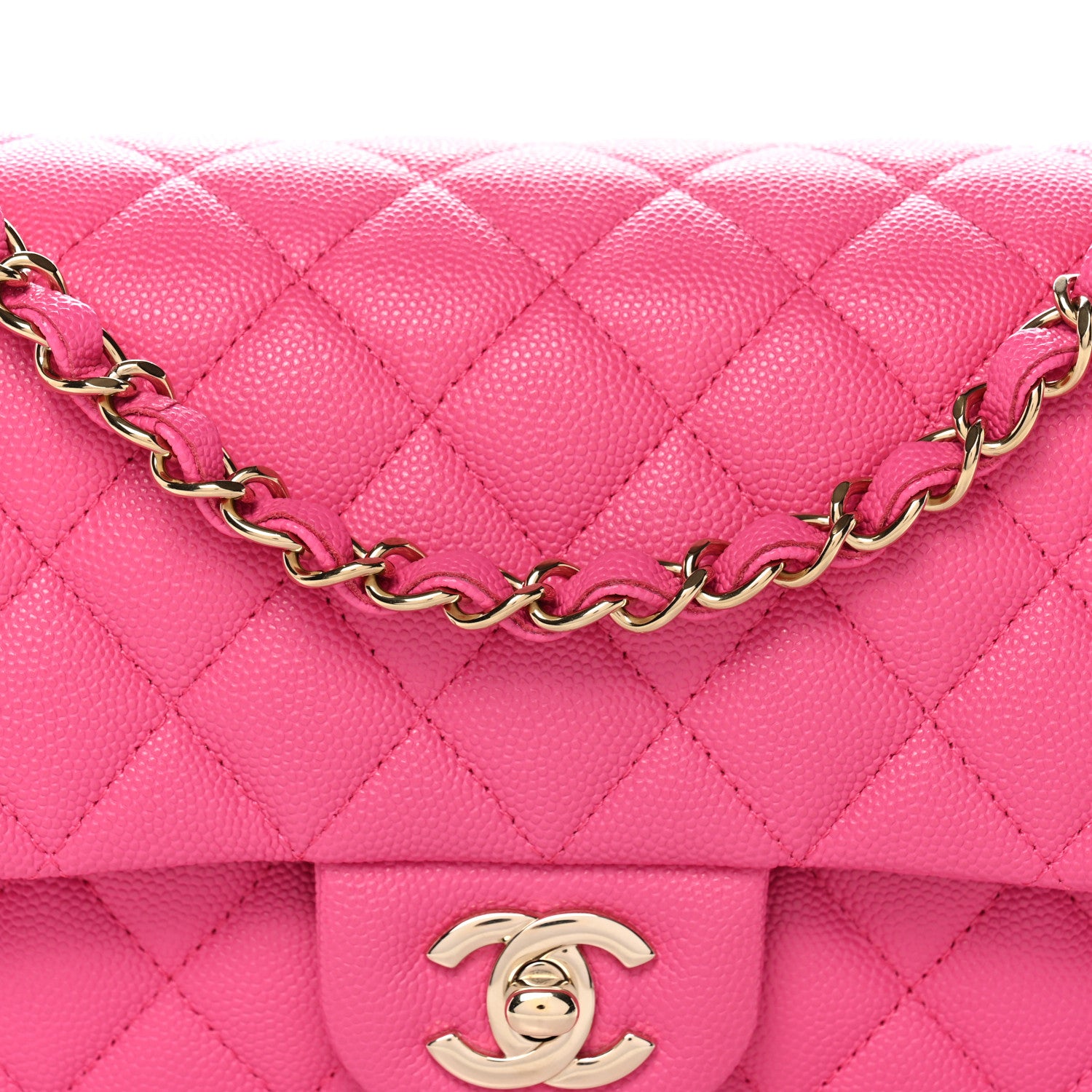 Chanel Caviar Quilted Medium Double Flap Dark Pink 8 of 11