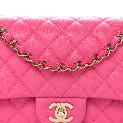 Chanel Caviar Quilted Medium Double Flap Dark Pink 8 of 11