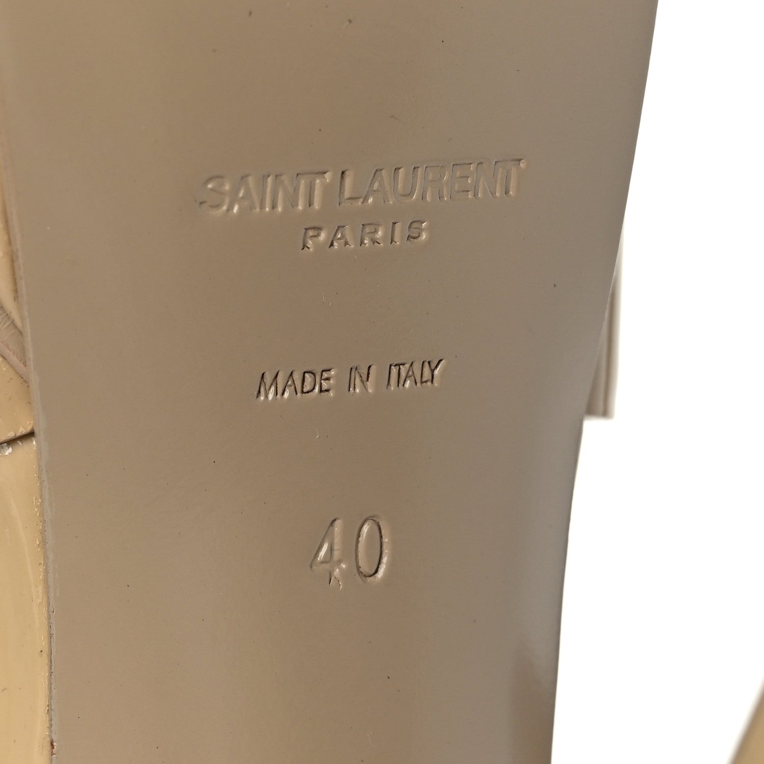 Saint Laurent Patent Tribute 105 Platform Sandals 40 Nude Powder 7 of 7