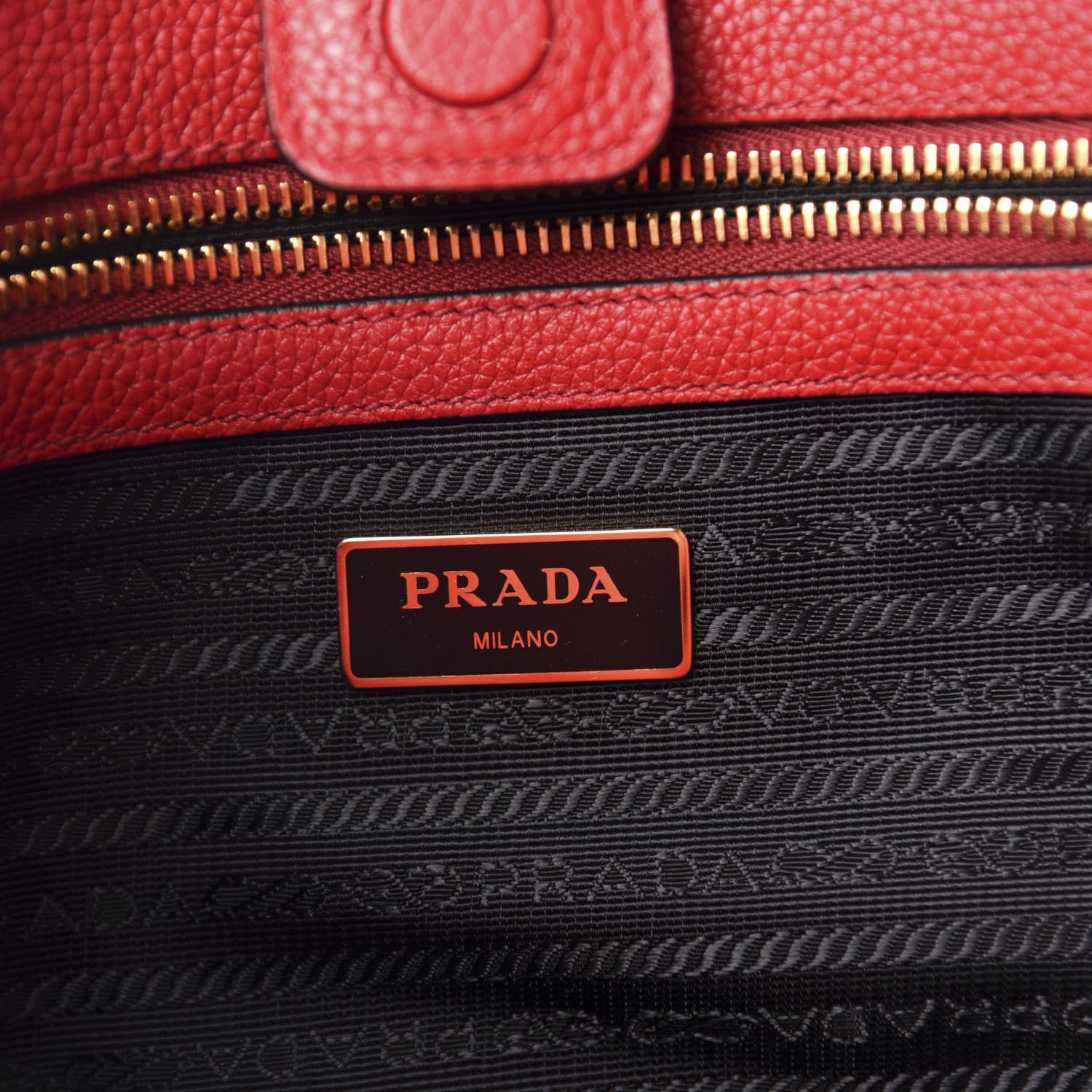 Prada Vitello Daino Shopping Tote Rosso 8 of 11