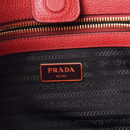 Prada Vitello Daino Shopping Tote Rosso 8 of 11