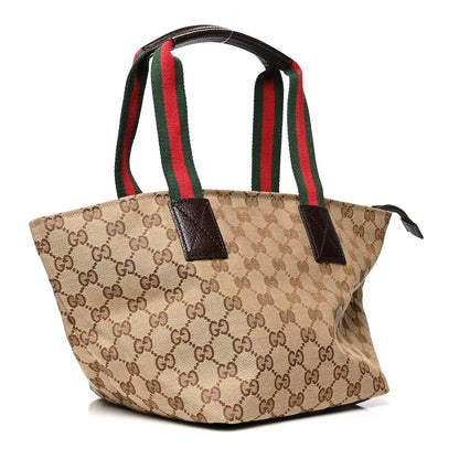 Gucci GG Monogram Small Web Handle Bucket Tote Dark Brown 2 of 11