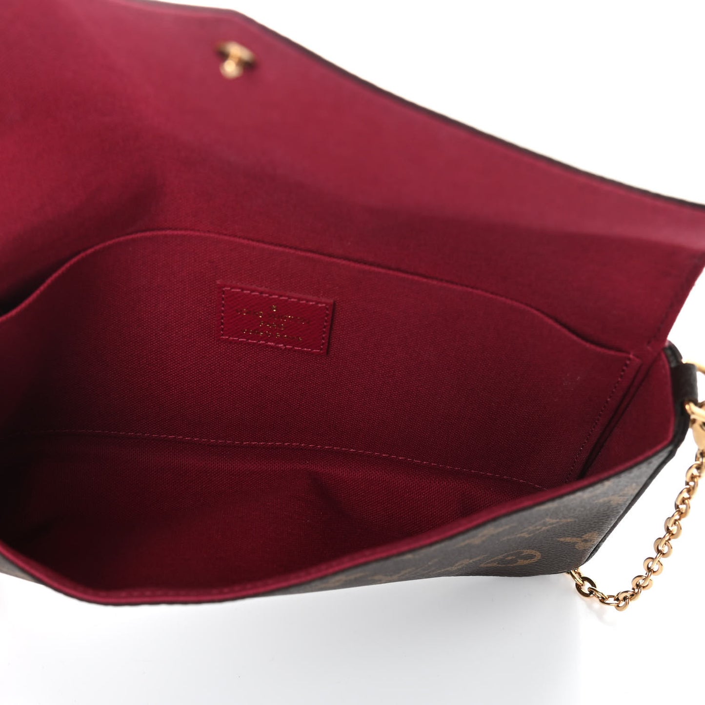 Monogram Pochette Felicie Chain Wallet Fuchsia