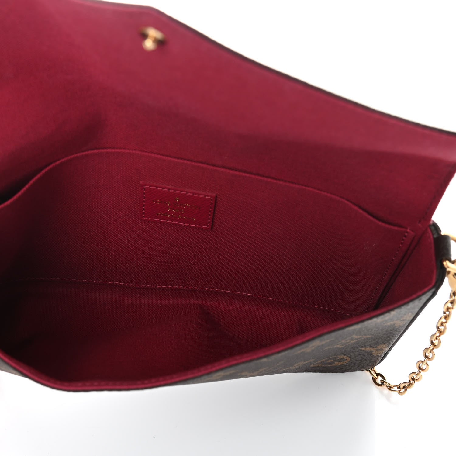 Louis Vuitton Monogram Pochette Felicie Chain Wallet Fuchsia 5 of 9