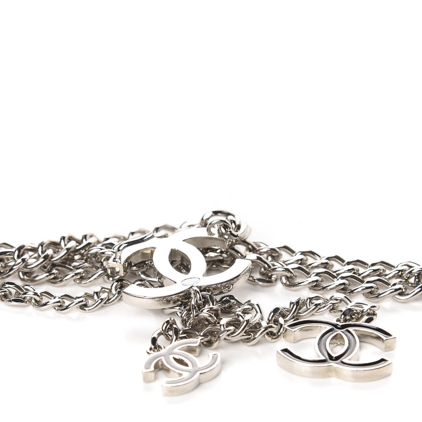Enamel CC Ceinture Fantai Adjustable Belt Silver Black