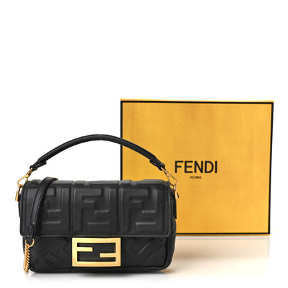 Fendi Nappa FF 1974 Embossed Mini Baguette Black 9 of 9
