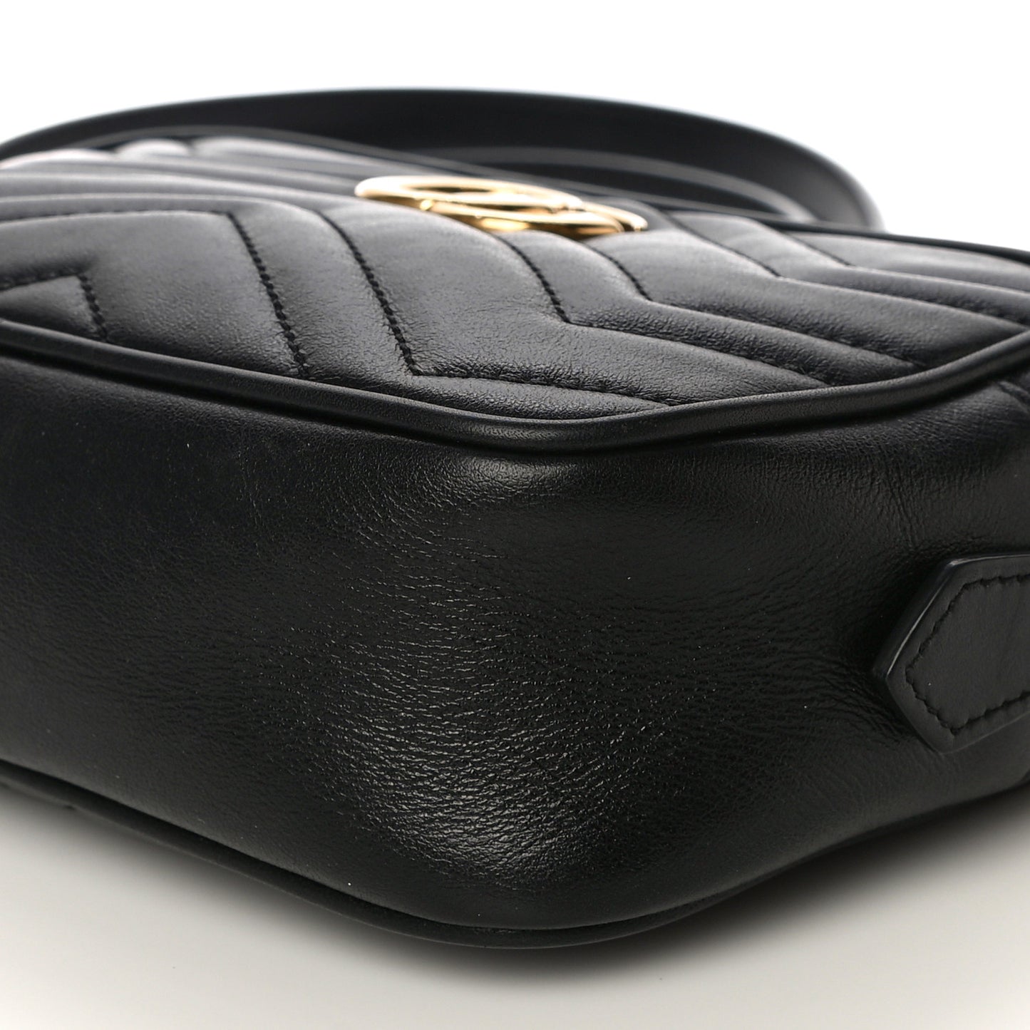 Calfskin Matelasse Mini GG Marmont Chain Shoulder Bag Black