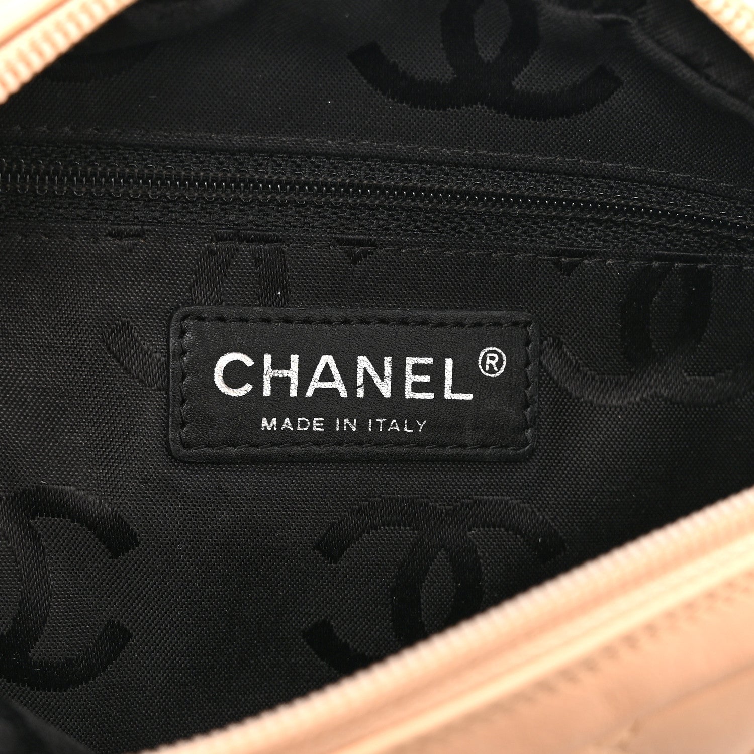Chanel Calfskin Quilted Cambon Pochette Beige Black 6 of 13