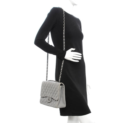 Chanel Lambskin Quilted Jumbo Single Flap Grey 2 of 14