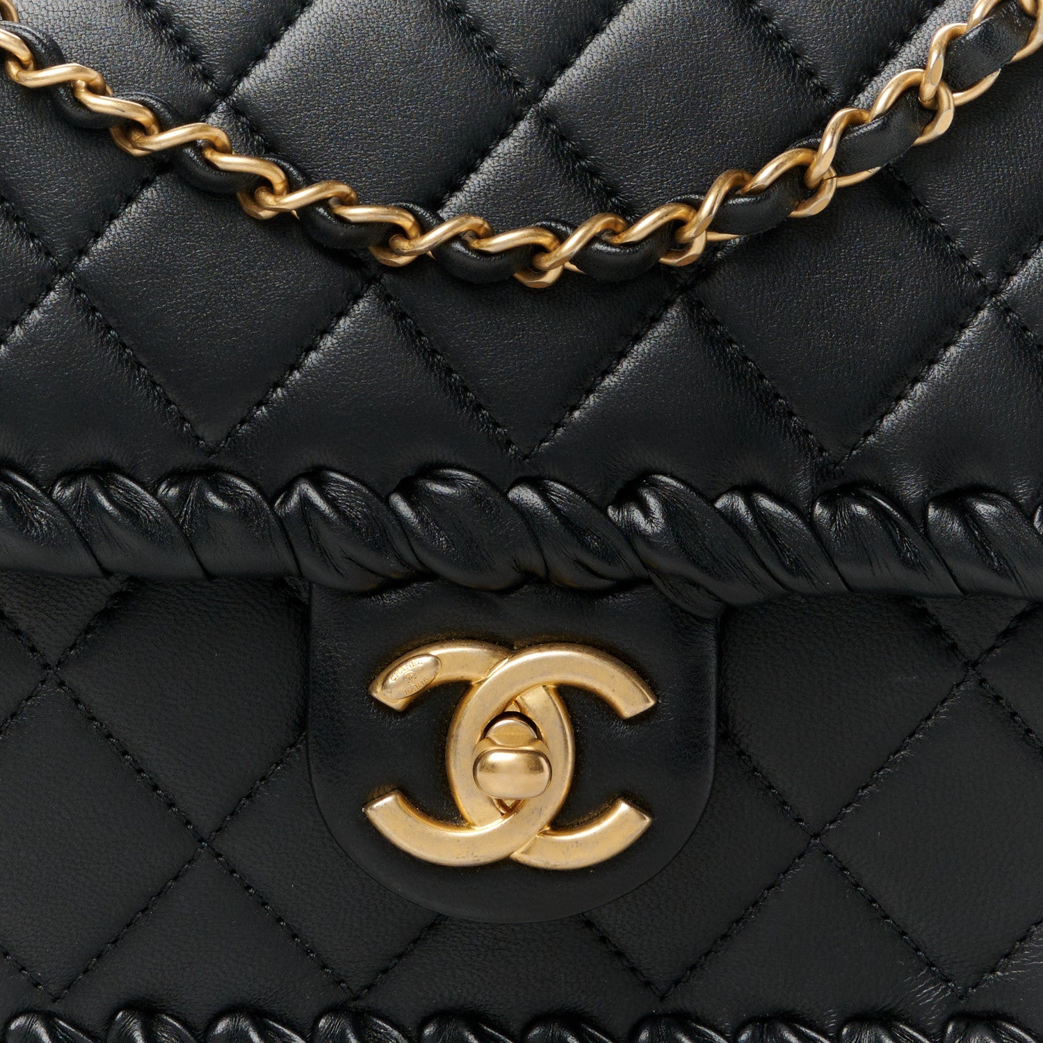 Chanel Calfskin Braided My Own Frame Flap Black 9 of 11