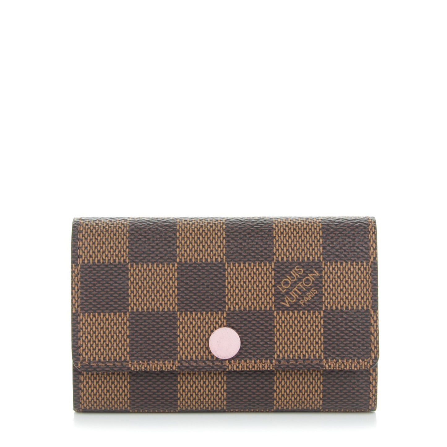 Damier Ebene Multicles 6 Key Holder Rose Ballerine