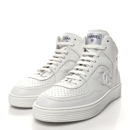 Chanel Calfskin CC High Top Sneaker 40 White 3 of 8