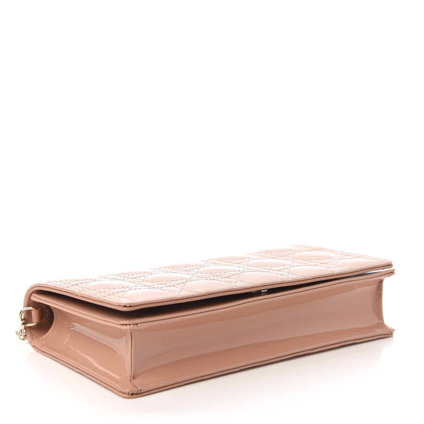 Patent Cannage Lady Dior Convertible Clutch Rose Des Vents