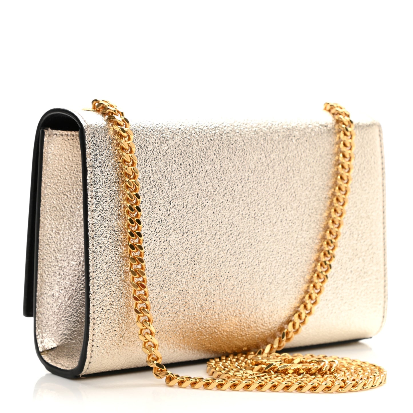 Metallic Calfskin Small Classic Monogram Kate Satchel Gold
