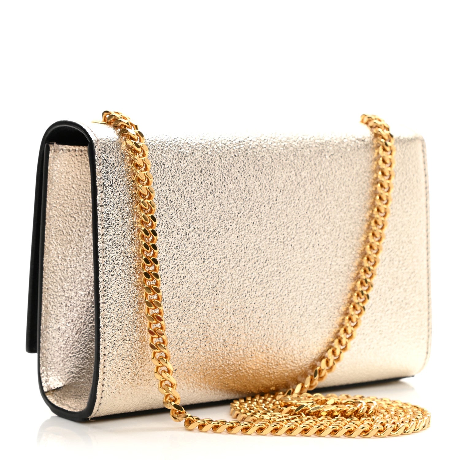 Saint Laurent Metallic Calfskin Small Classic Monogram Kate Satchel Gold 2 of 8