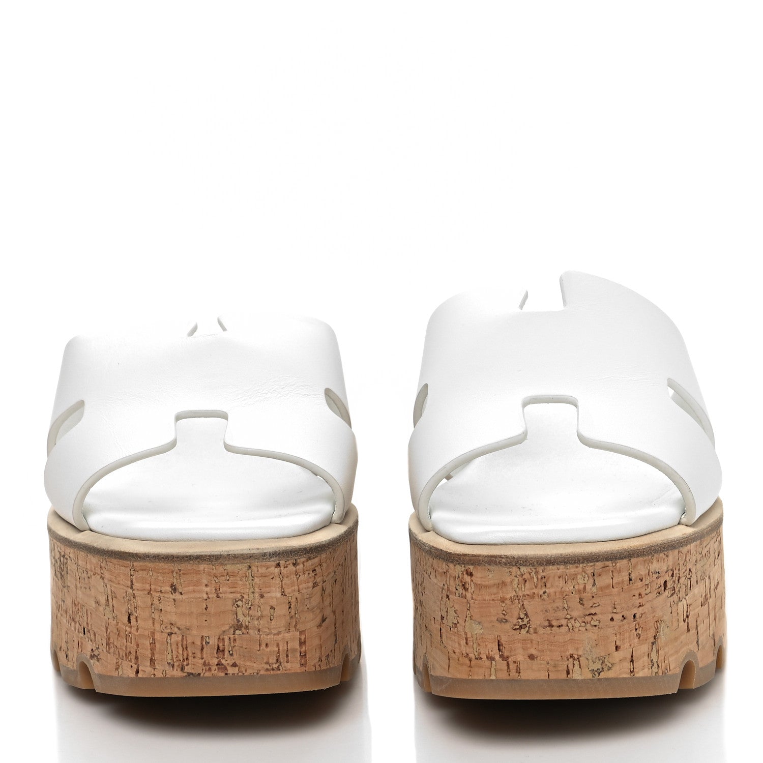 Hermes Calfskin Cork Eze 30 Sandals 37 White 2 of 9