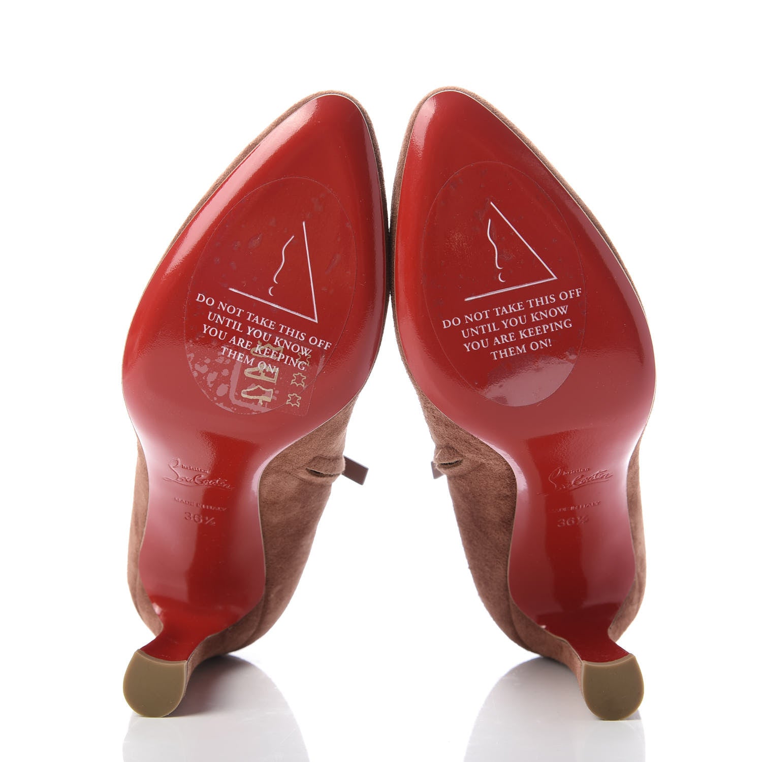 Christian Louboutin Veau Velours Eleonor 85 Ankle Boots 36.5 Ecorce 5 of 9
