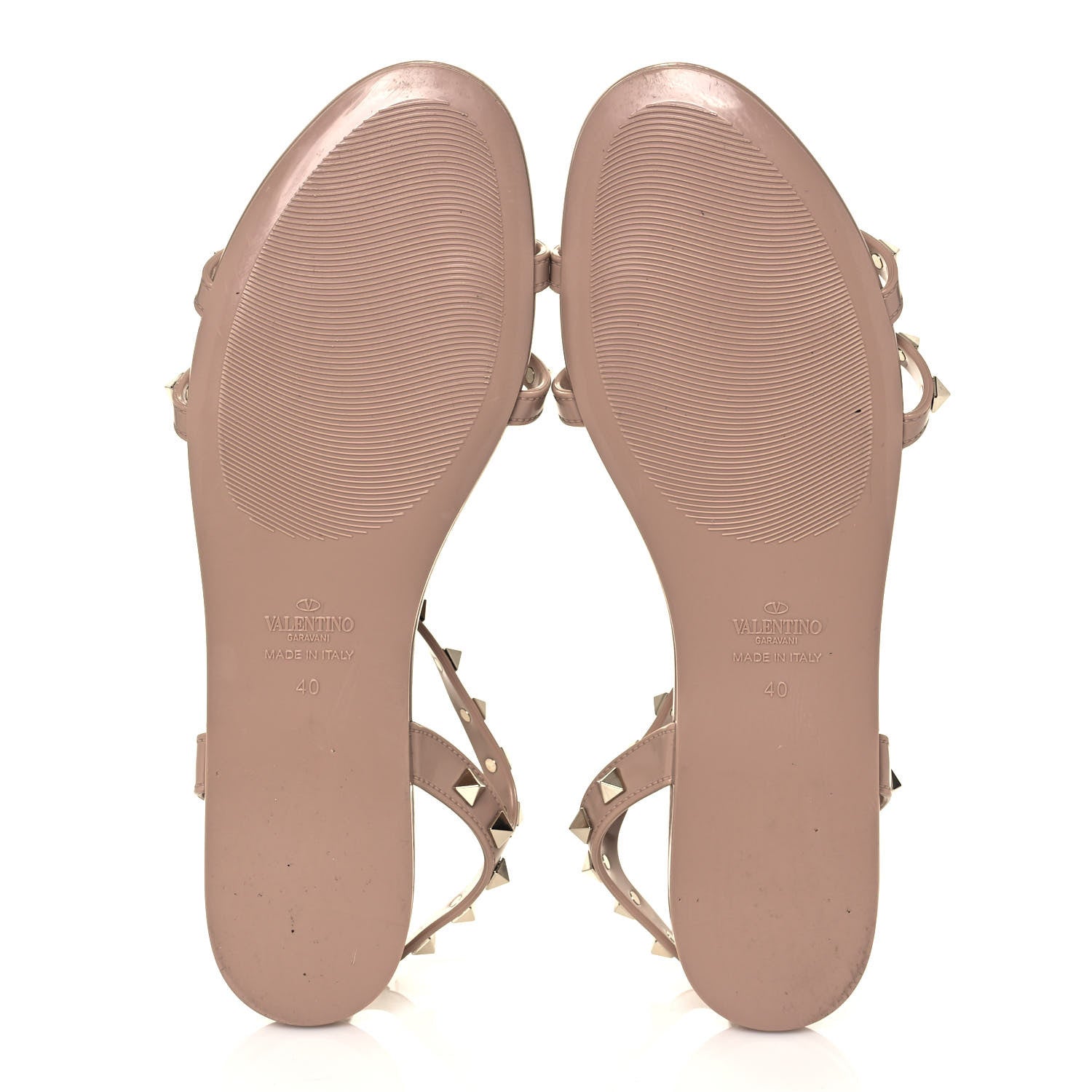 Valentino Garavani PVC Jelly Rockstud Caged Sandals 40 Poudre 5 of 7
