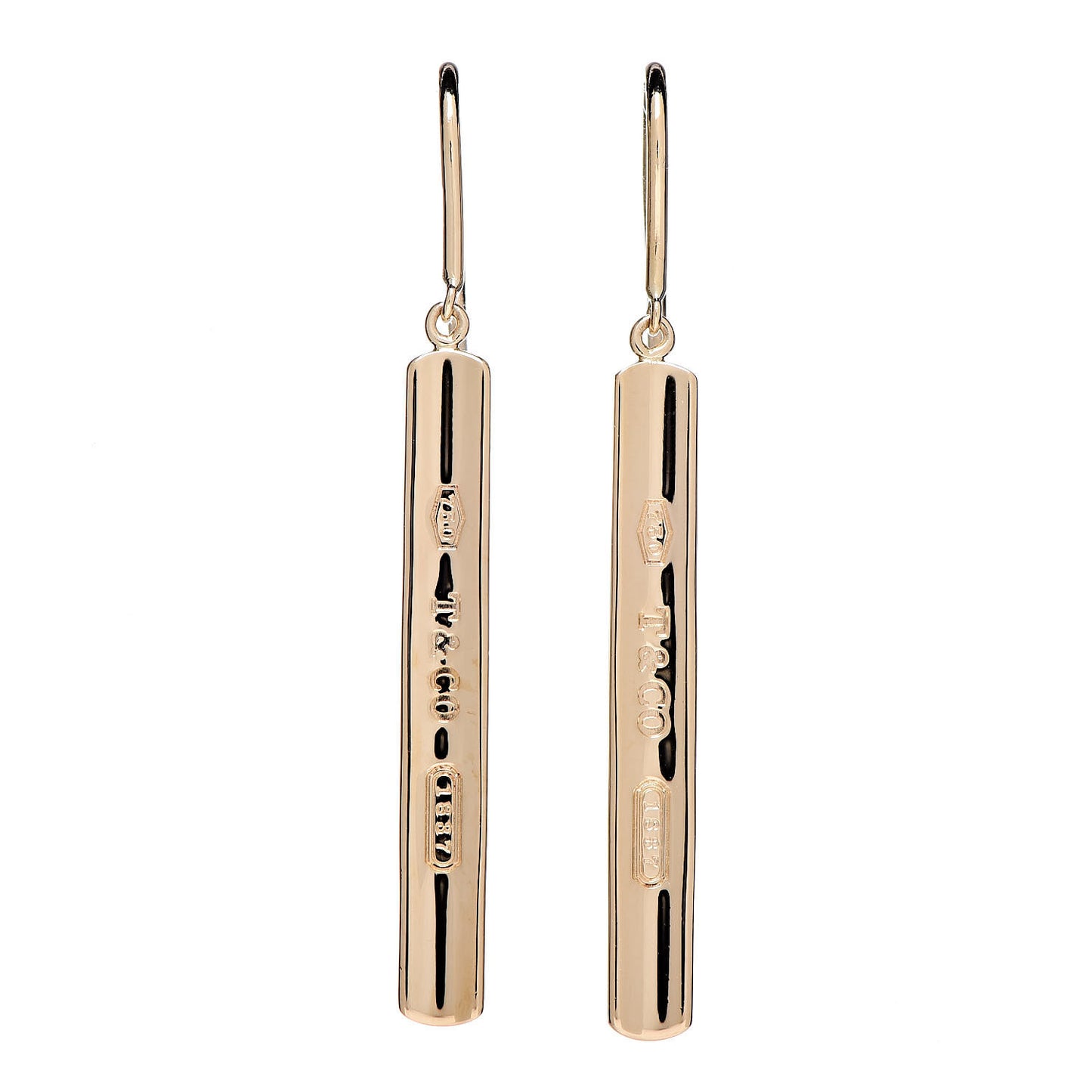 18K Yellow Gold 1837 Bar Drop Earrings