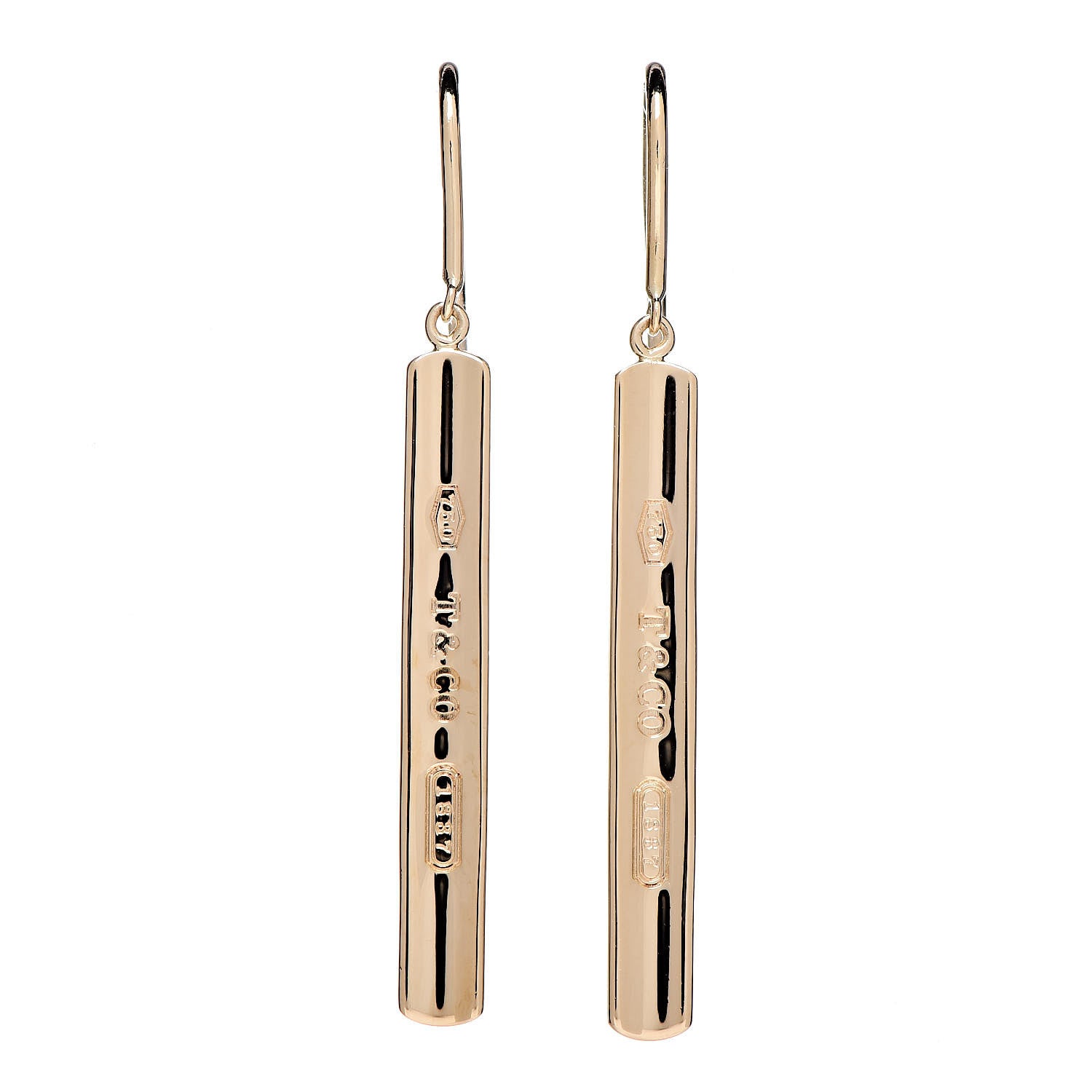 Tiffany 18K Yellow Gold 1837 Bar Drop Earrings 1 of 4