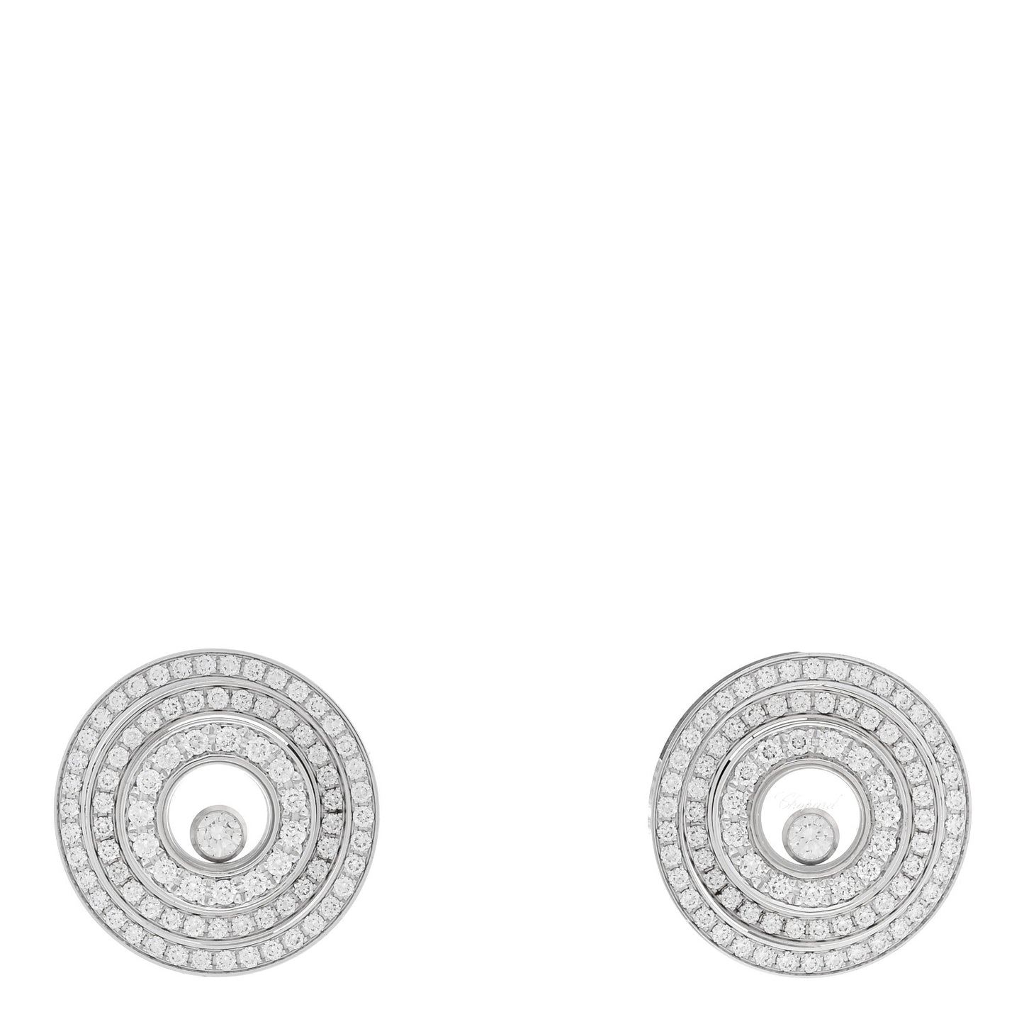 18K White Gold Diamond Happy Spirit Pave Earrings
