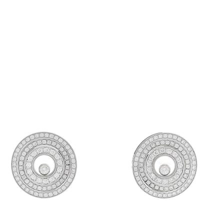 Chopard 18K White Gold Diamond Happy Spirit Pave Earrings 1 of 4