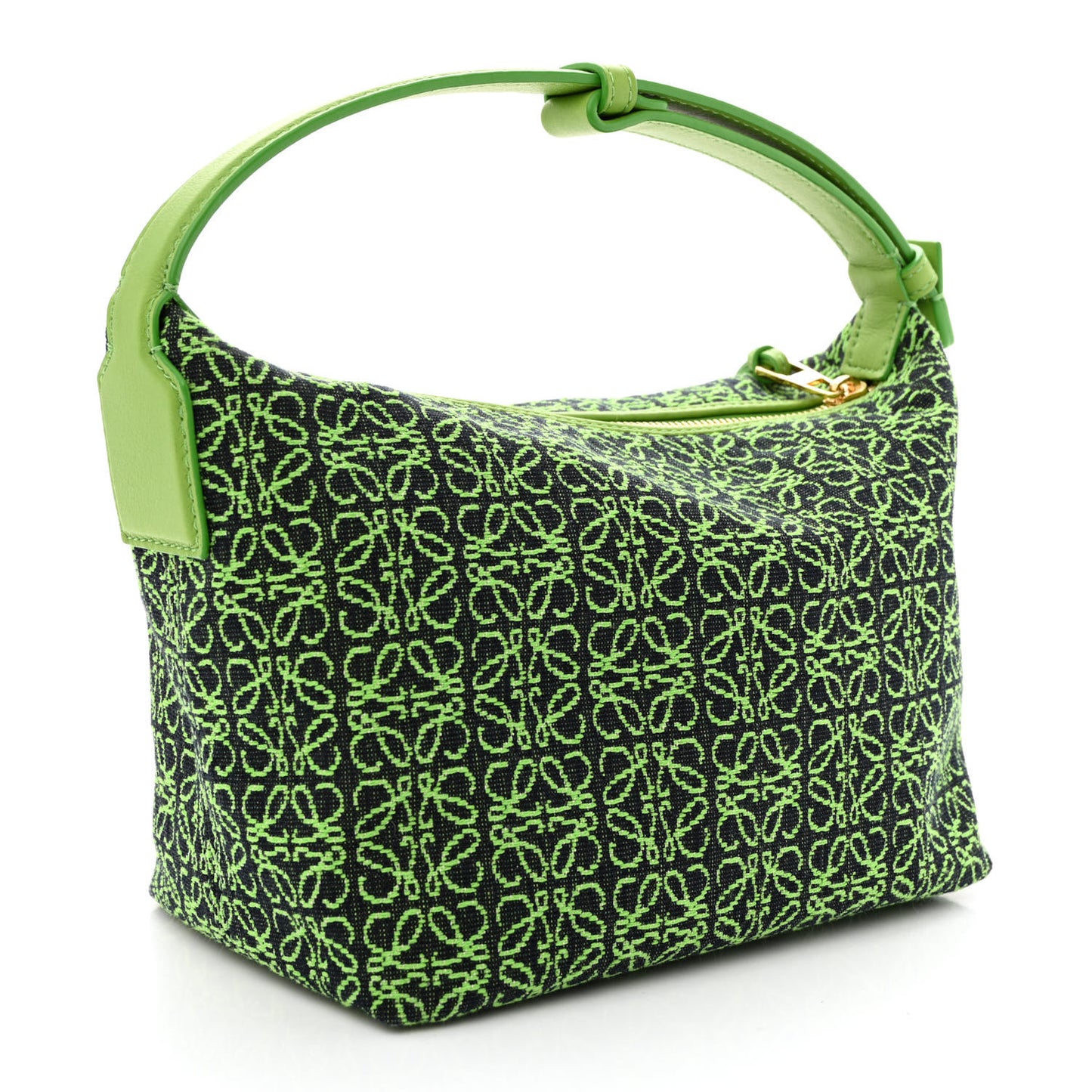 Jacquard Anagram Calfskin Small Cubi Bag Apple Green