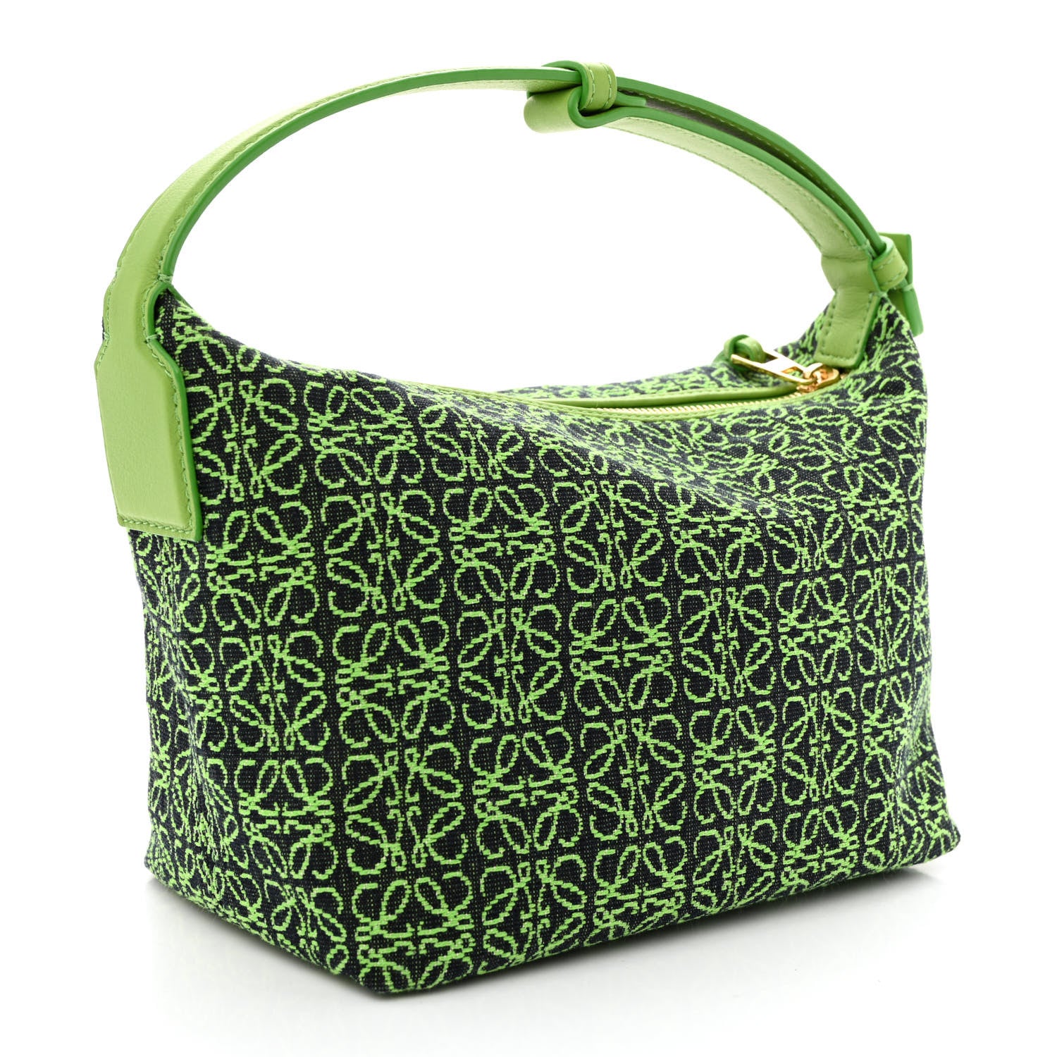 Loewe Jacquard Anagram Calfskin Small Cubi Bag Apple Green 3 of 11