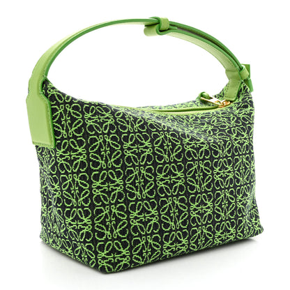 Loewe Jacquard Anagram Calfskin Small Cubi Bag Apple Green 3 of 11