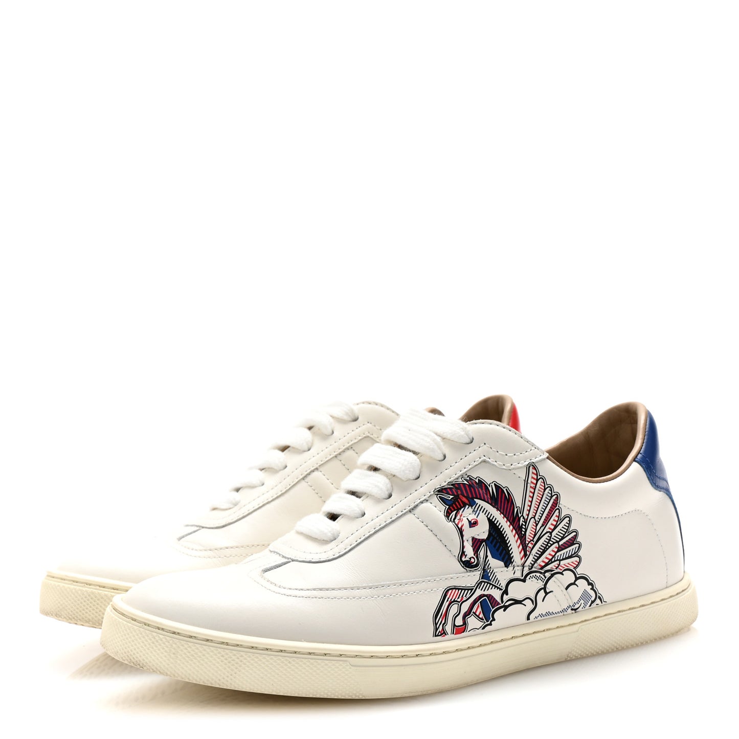 Calfskin Pegase Pop Womens Quicker Sneakers 36.5 White Multicolor