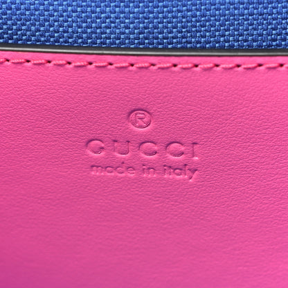 Gucci Calfskin GG Tennis Bi-Color Embossed Mini Duffle Bag Modern Fucsia Modern Blue 6 of 10