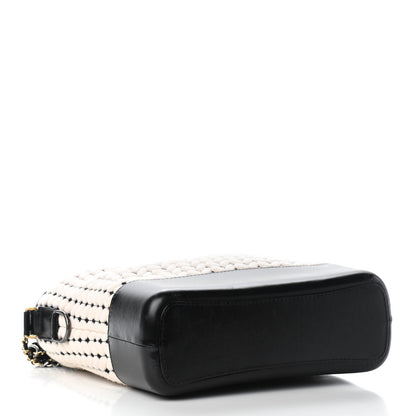 Chanel Wool Calfskin Medium Gabrielle Hobo Black White 4 of 9
