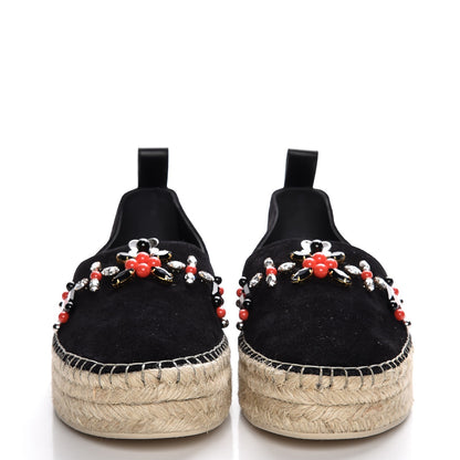 Louis Vuitton Suede Front Pier Espadrille Flats 39 Black 4 of 9
