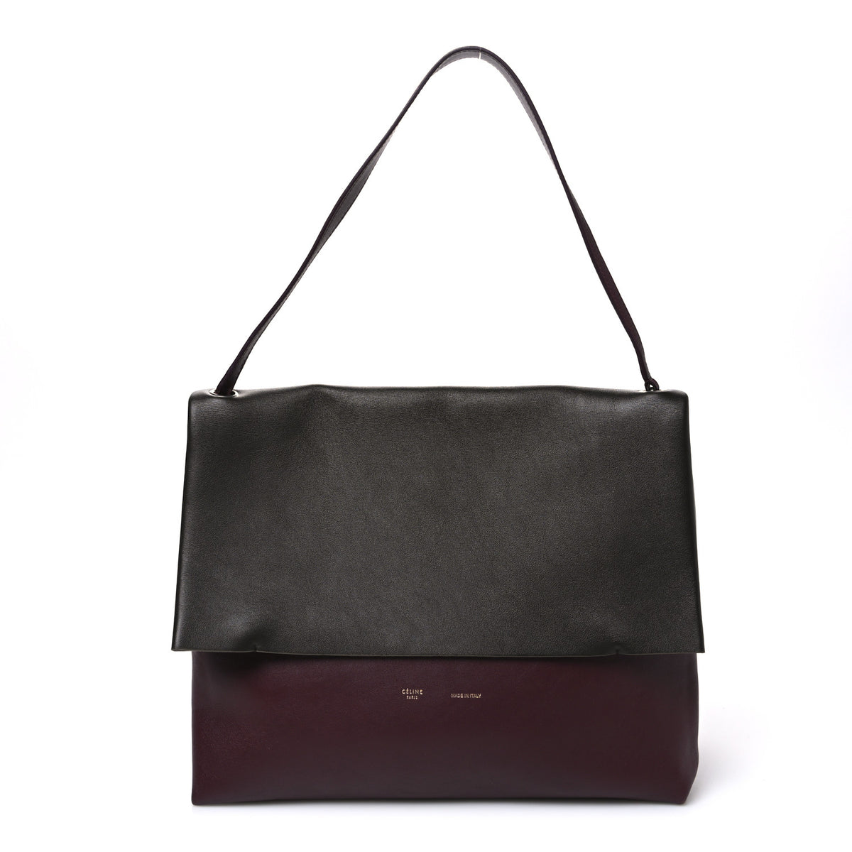 Calfskin Tri-Color All Soft Shoulder Bag Burgundy