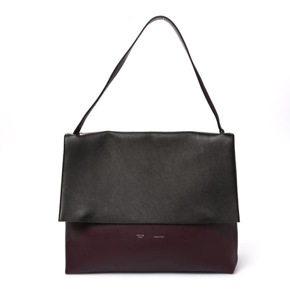 Celine Calfskin Tri-Color All Soft Shoulder Bag Burgundy 1 of 9