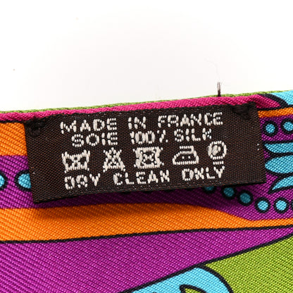 Hermes Silk Balade en Berline Twilly Fuchsia Orange Vert 3 of 5