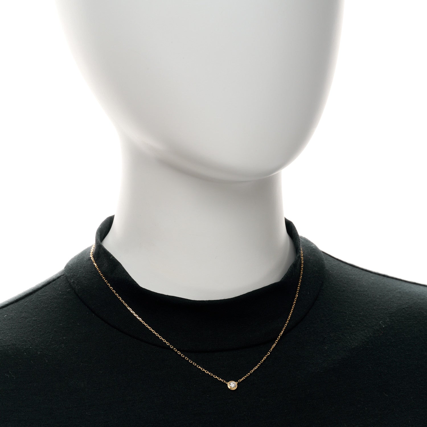 Cartier 18K Yellow Gold Diamond LM D'Amour Pendant Necklace 2 of 5