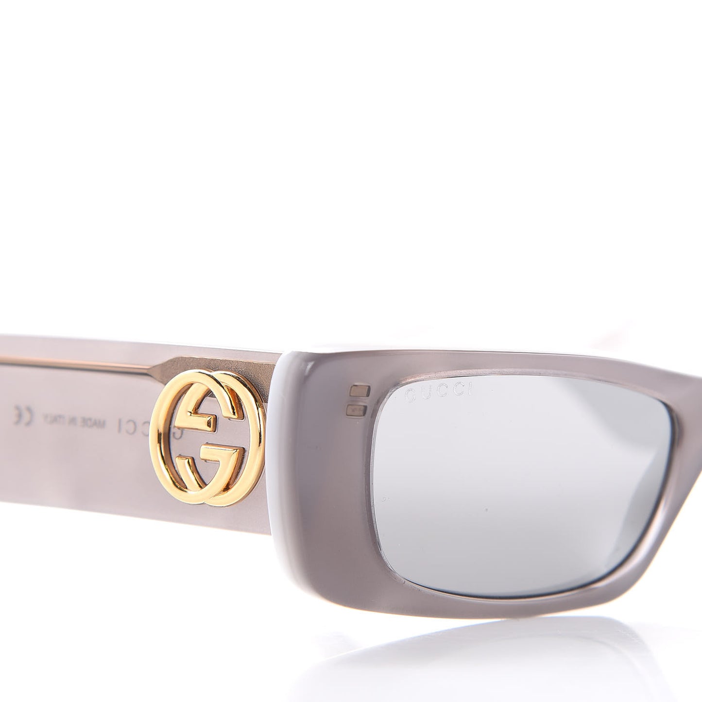 Acetate Rectangular GG0516S Sunglasses Grey Gold