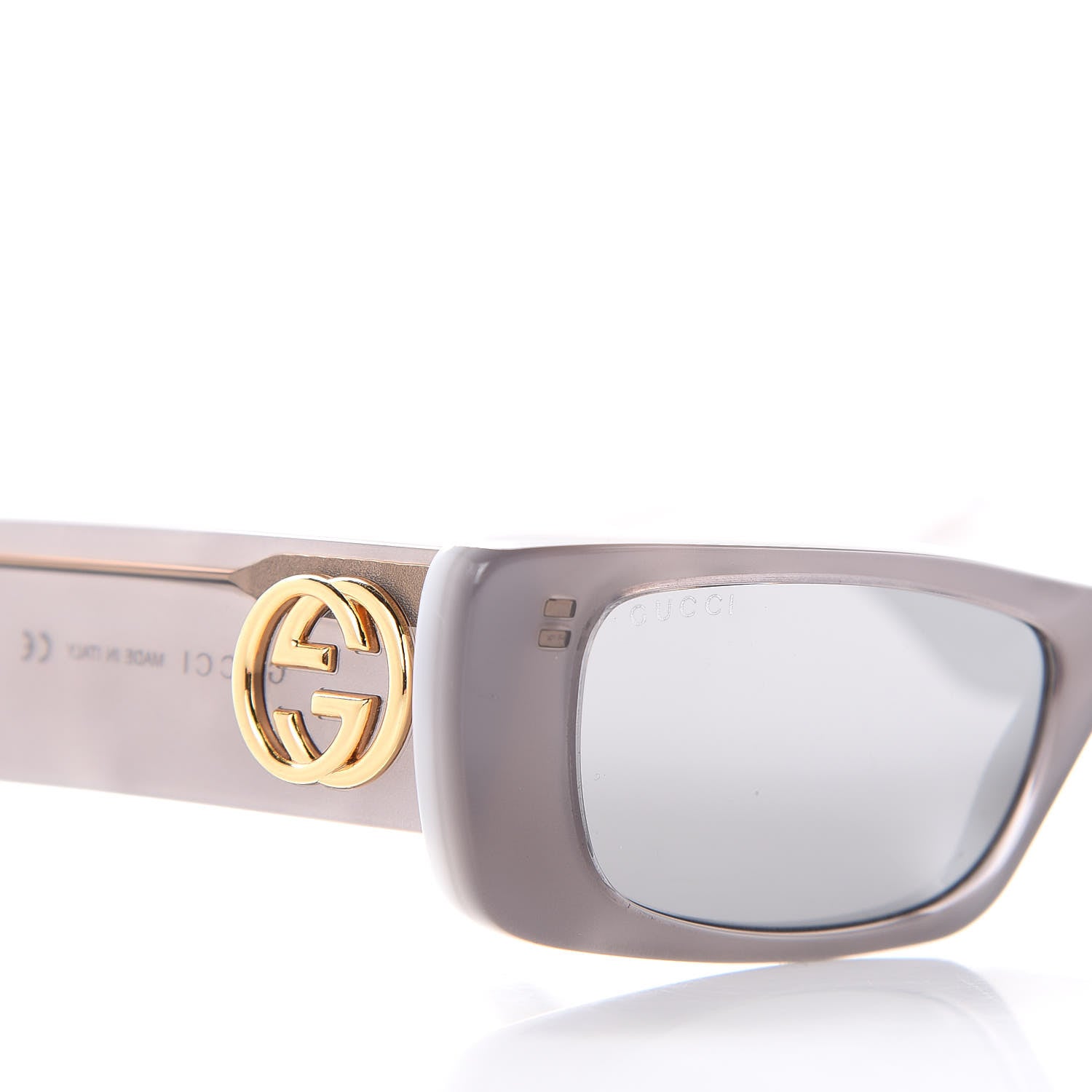 Gucci Acetate Rectangular GG0516S Sunglasses Grey Gold 7 of 7