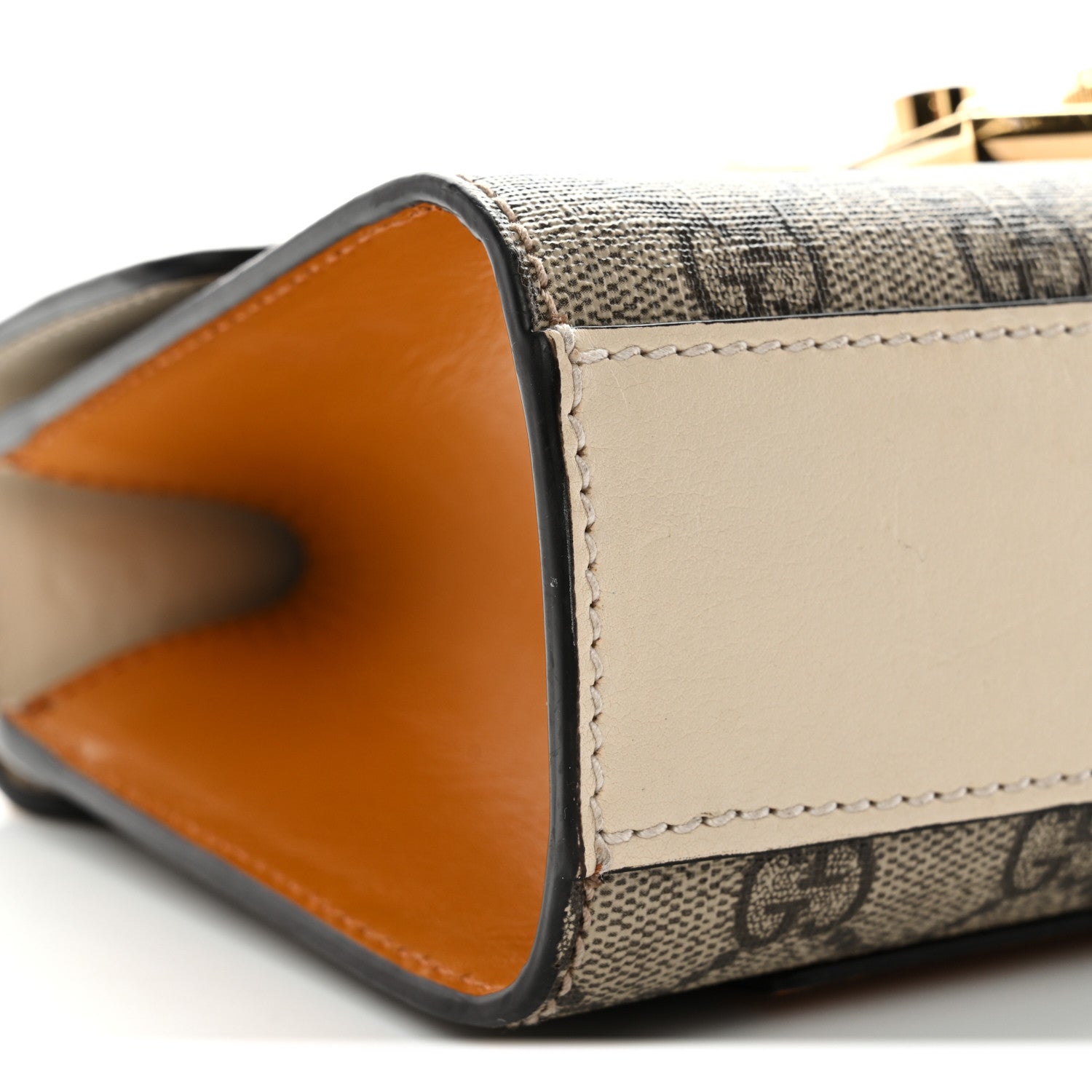 Gucci GG Supreme Monogram Calfskin Small Padlock Shoulder Bag Beige Mystic White Sun Oil 9 of 13