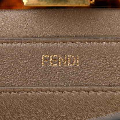 Fendi Vitello Seta Shiny Nappa Plexiglass Bi-Color Small Peekaboo I SEE U Satchel Tartaruga Black 7 of 10