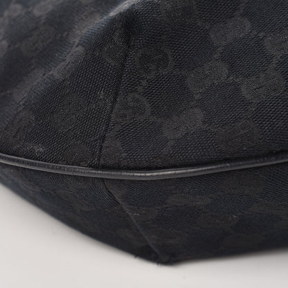 Gucci Monogram Web Medium Half Moon Hobo Black 11 of 12