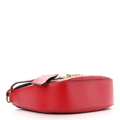 Gucci Guccissima Web Medium Padlock Messenger Shoulder Bag Hibiscus Red 4 of 14