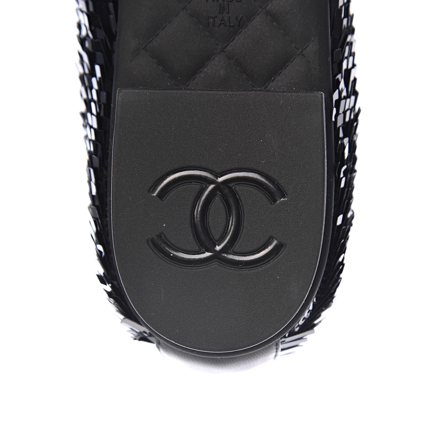 Chanel Sequin CC Loafers 37 Black 9 of 11